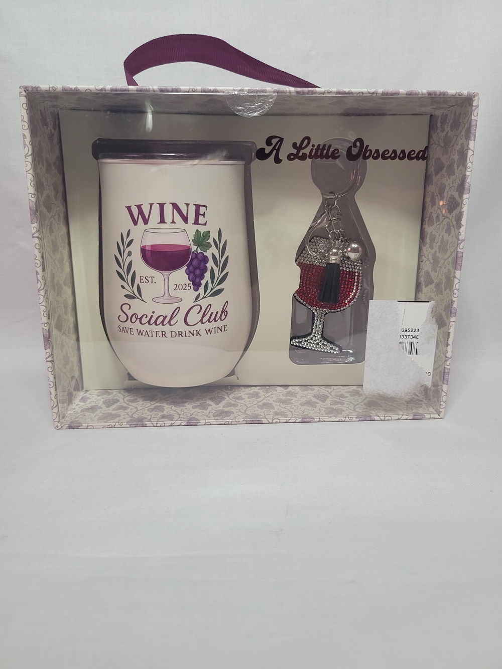 Wine Social Club Insulated Tumbler Gift Set - Cream & Purple